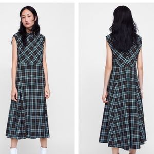 Zara Woman A-Line Plaid Dress NWT Size XS